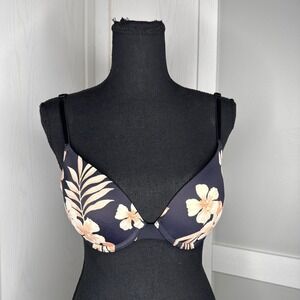 PINK Victoria's Secret Push-Up Bra Women 32C Black Floral Wear Everywhere 2700